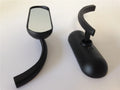 Black Custom Mini Oval Mirrors for Universal Motorcycles (8mm 10mm Thread)