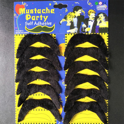 12Pcs Self Adhesive Black Fake Mustache for (1970s)