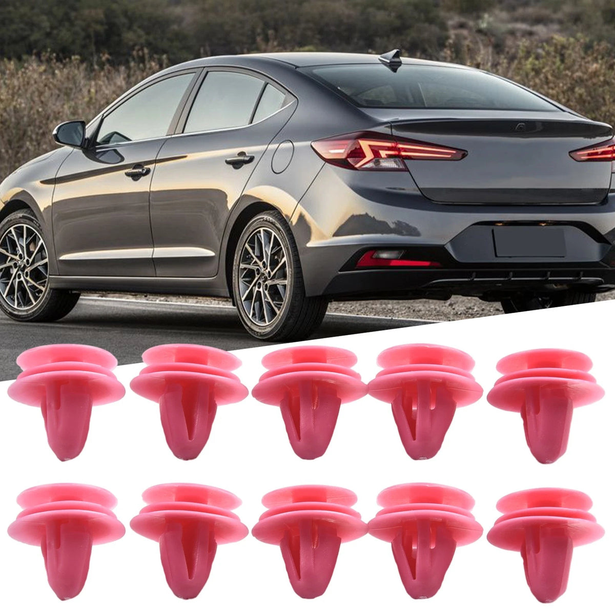 10x Trim Panel Clip for Various Vehicles (10mm Diameter, 12mm Length)