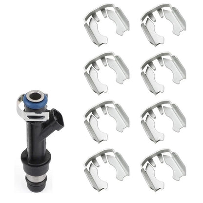 Fuel Injector Retaining Clip 8 Pack for Cadillac 2002 2013 Silver Material