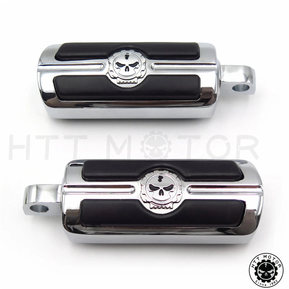 Pair Skull Foot Pegs for Harley-Davidson Touring (Male Peg Mount)