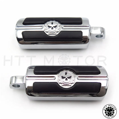Pair Skull Foot Pegs for Harley-Davidson Touring (Male Peg Mount)
