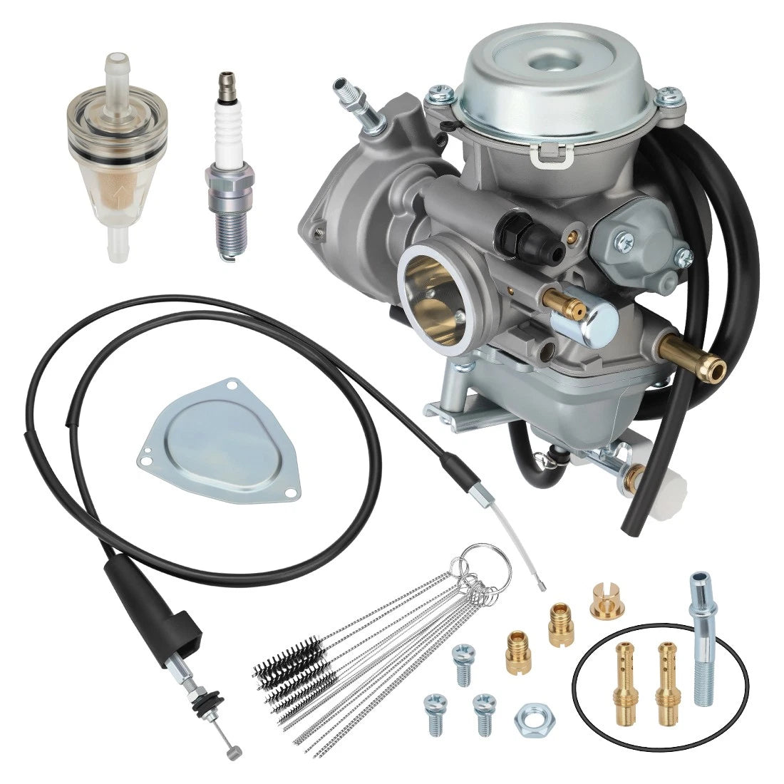 Carburetor, Throttle Cable & Fuel Filter for Suzuki Ozark 250 (2002–2007)