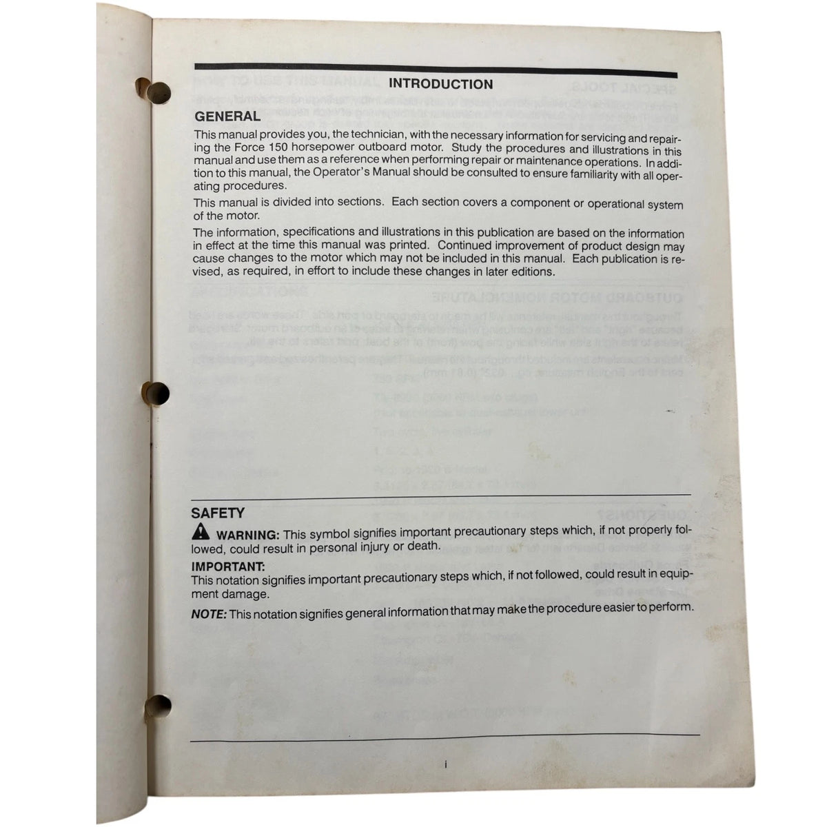 Service Manual for Force Outboards OB4643 150 HP (1989–1991 A Models)