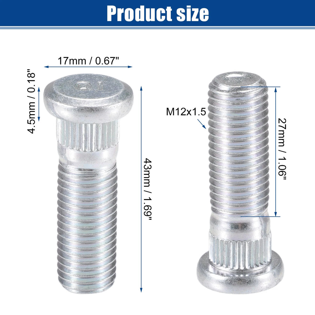 Wheel Lug Studs Front Rear Replacement for Honda Accord CR-V (M12x1.5) (10)