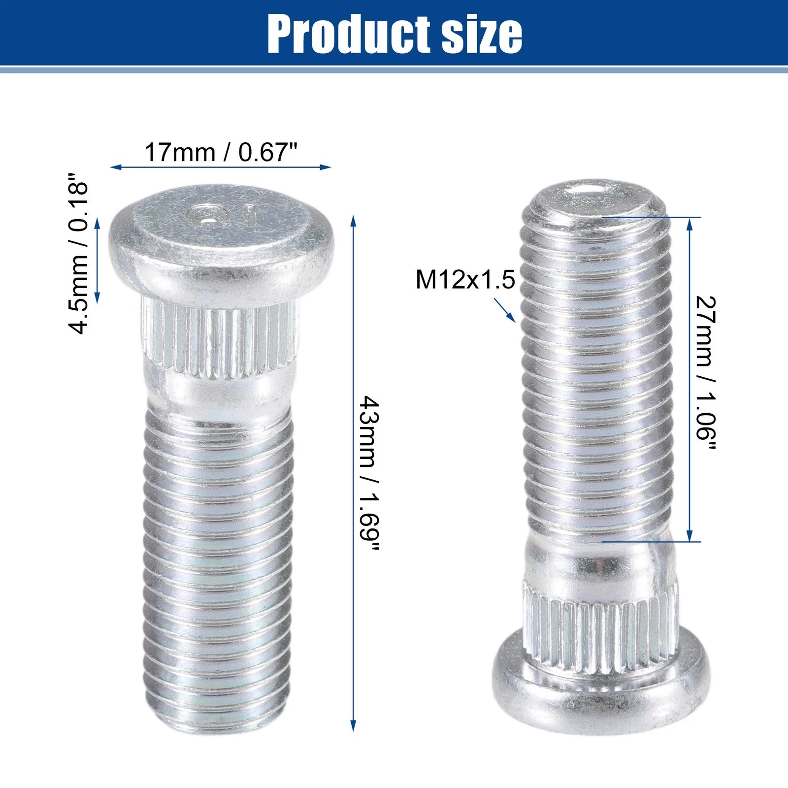 Wheel Lug Studs Front Rear Replacement for Honda Accord CR-V (M12x1.5) (10)