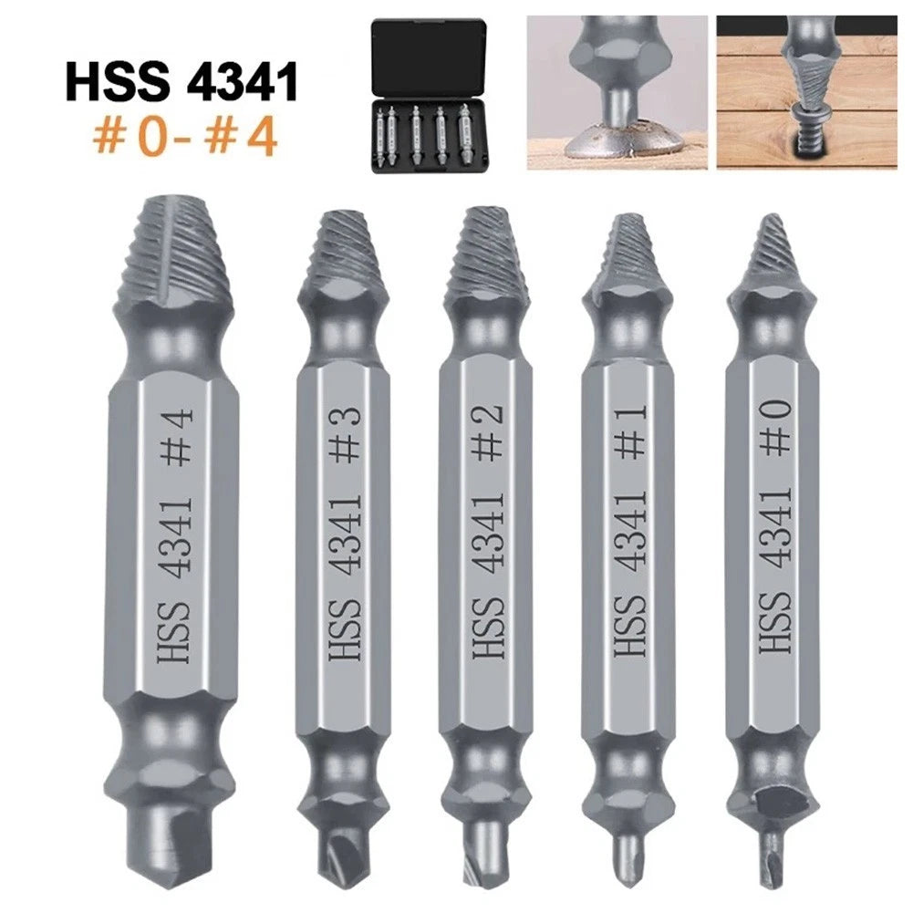 5PCS Damaged Screw Remover Set - Broken Bolt Extractor Drill Bits