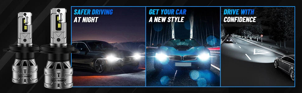 2X 9004 LED Headlight Bulbs for High-Low Beam (6500K, 13000LM, 60W)