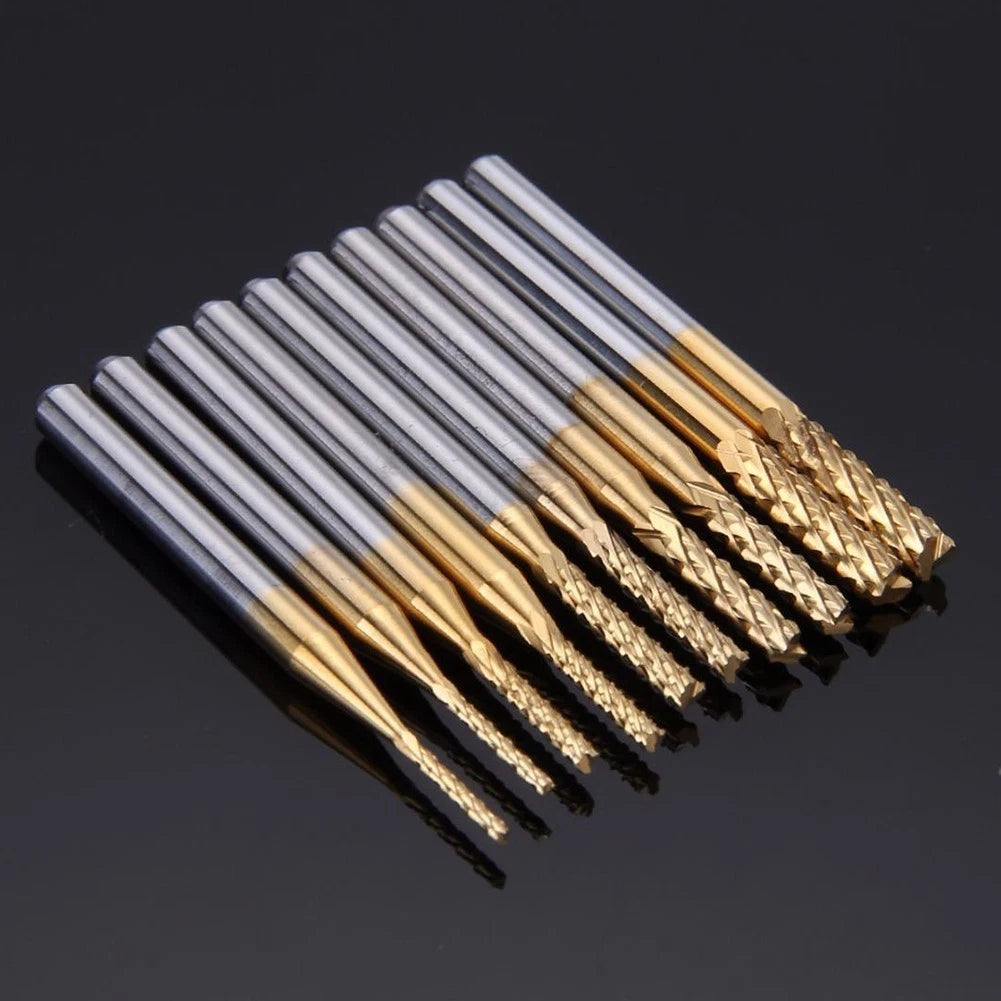 Milling Cutter Router Bit Set of 5 - 1.0/1.5/2.0/2.5/3.0mm Carbide