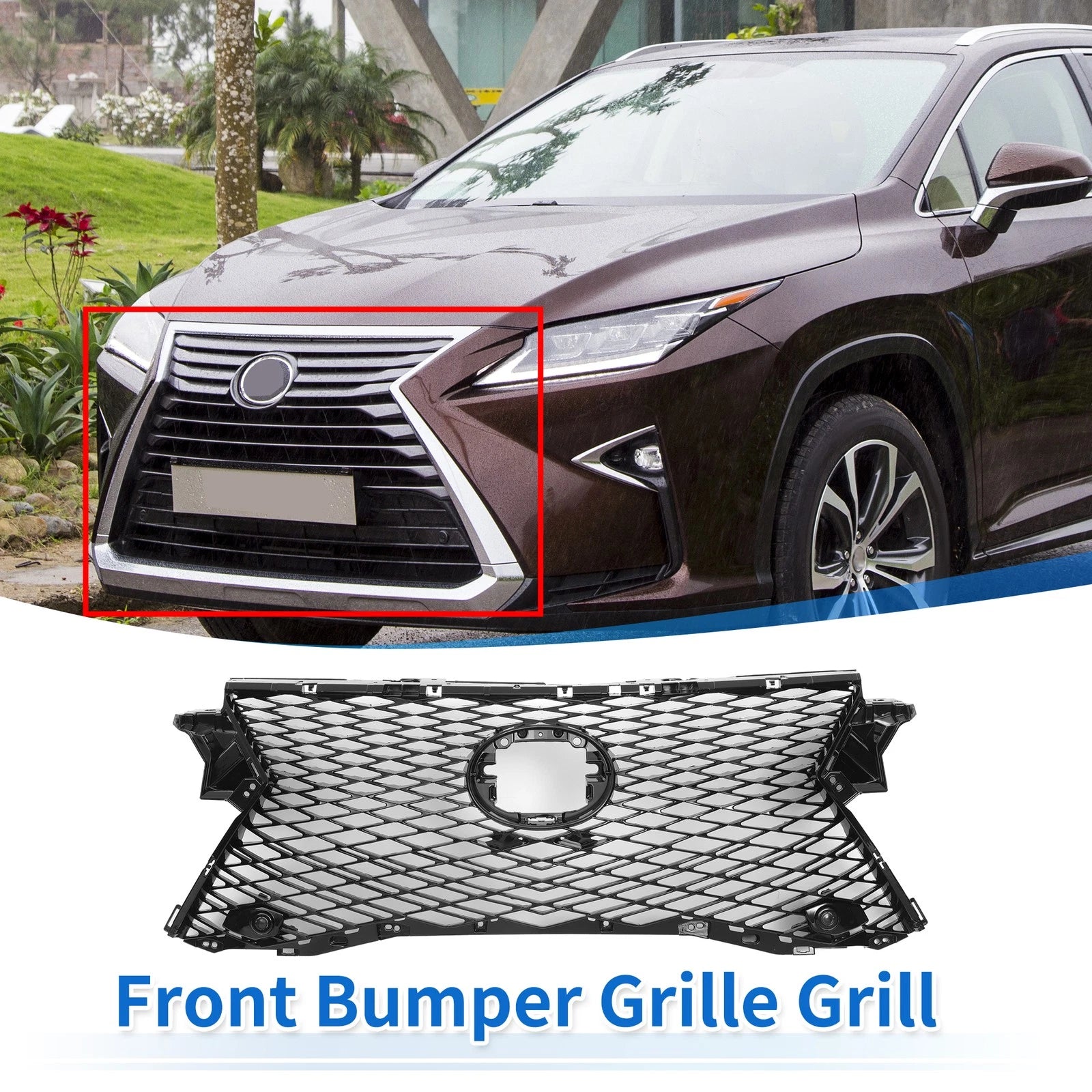 Front Upper Hood Bumper Grille for Lexus RX 350L (2018–2019)