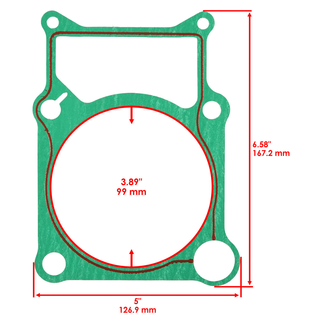 Cylinder Base Gasket Replacement for Yamaha Kodiak 400 YFM400 (2000–2006)
