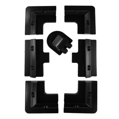Set of 7 Black ABS Solar Panel Mounting Brackets for Caravan