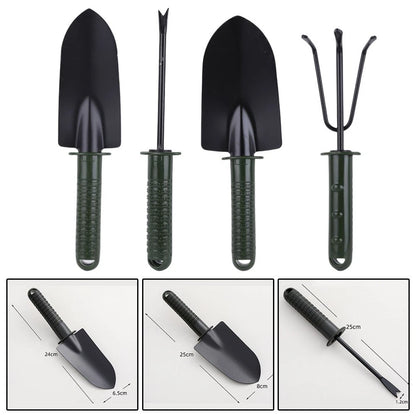 Set of 4 Mini Rubber Handle Garden Tools for Precise Plant Care