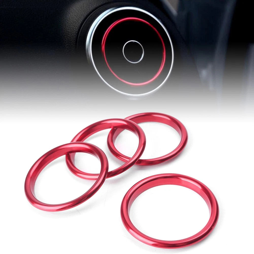 Set of 4 Red Air Vent Cover Outlet Rings for Audi A3 8V (2012–2019)