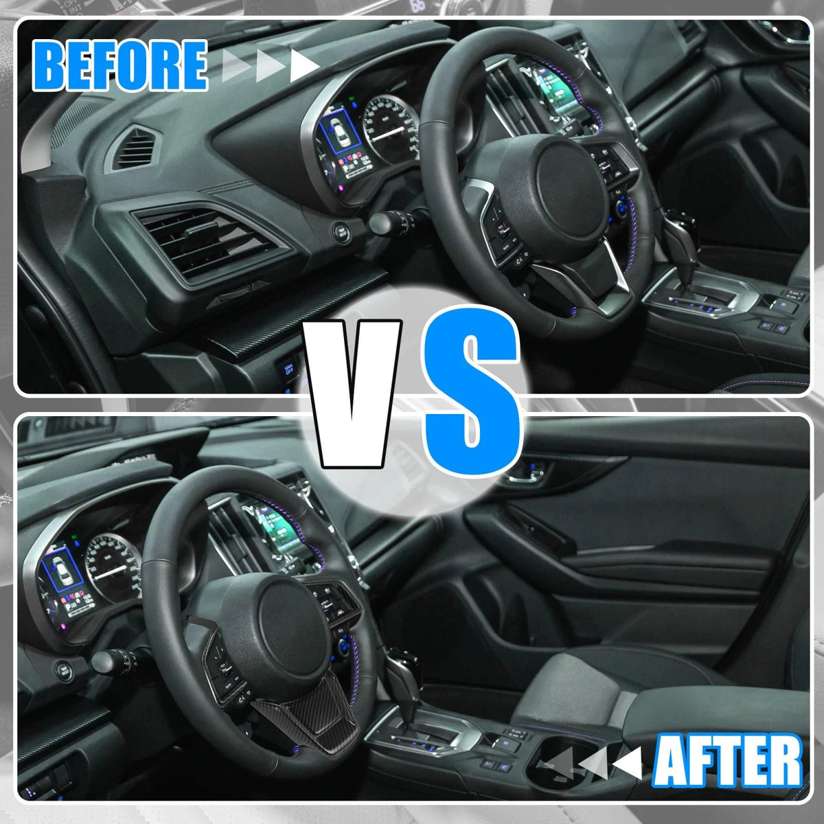 Inner Steering Wheel Cover Trim Set for Subaru Forester Ascent (2019–2021)