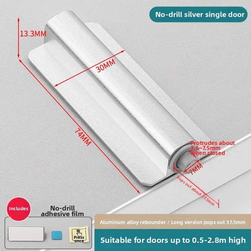 Push to Open Hardware for Cabinets Drawers - Magnetic Touch No Hole Mounting