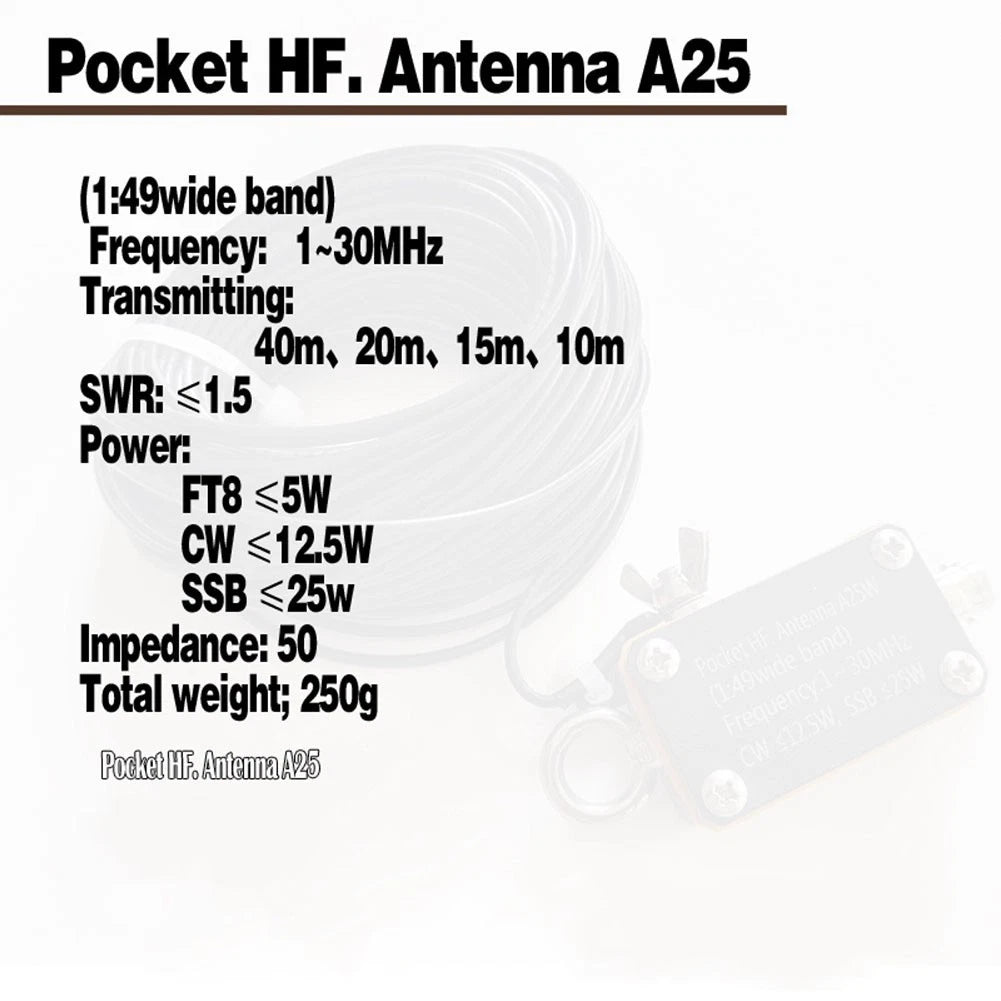 Lightweight Broadband Antenna 1 to 30MHz - Flexible Installation Options