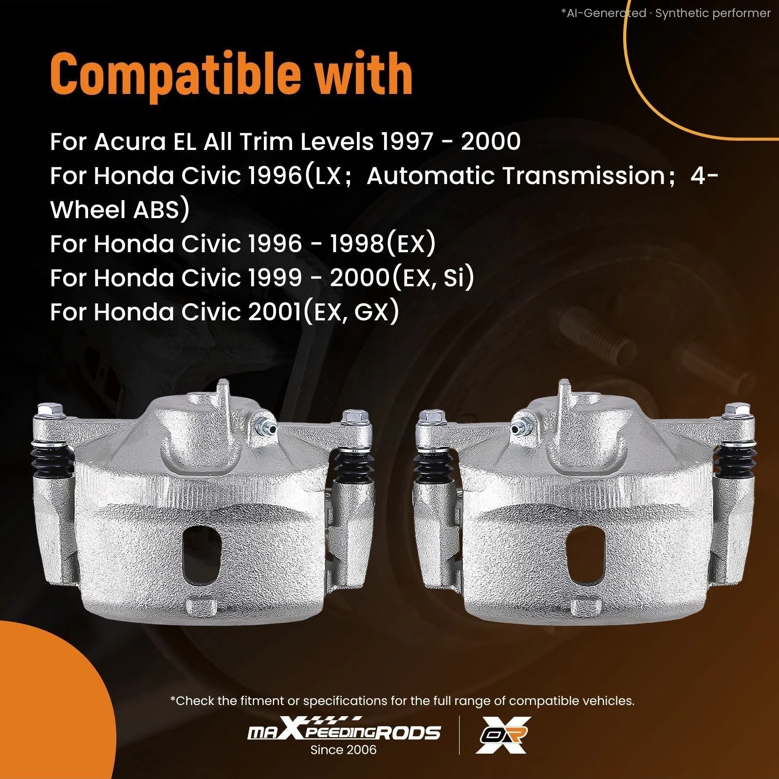Front Disc Brake Calipers for Honda Civic (45019S5DA00RM)