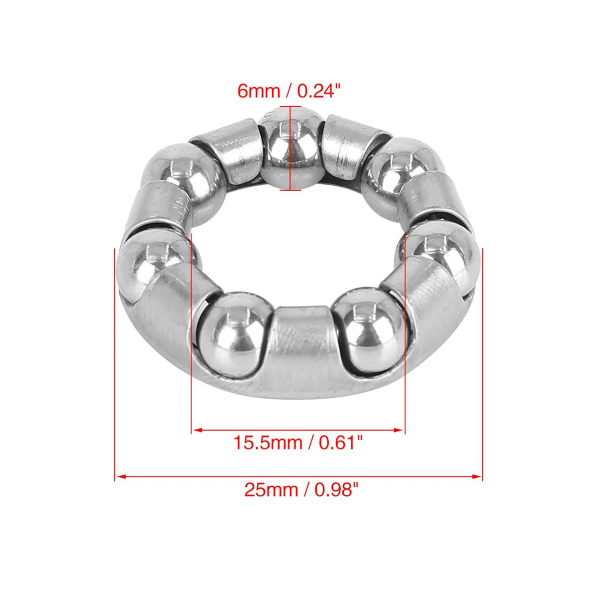 12pcs 25mm Ball Crank Bearings Rear Wheel Bearing Retainer for Bicycle