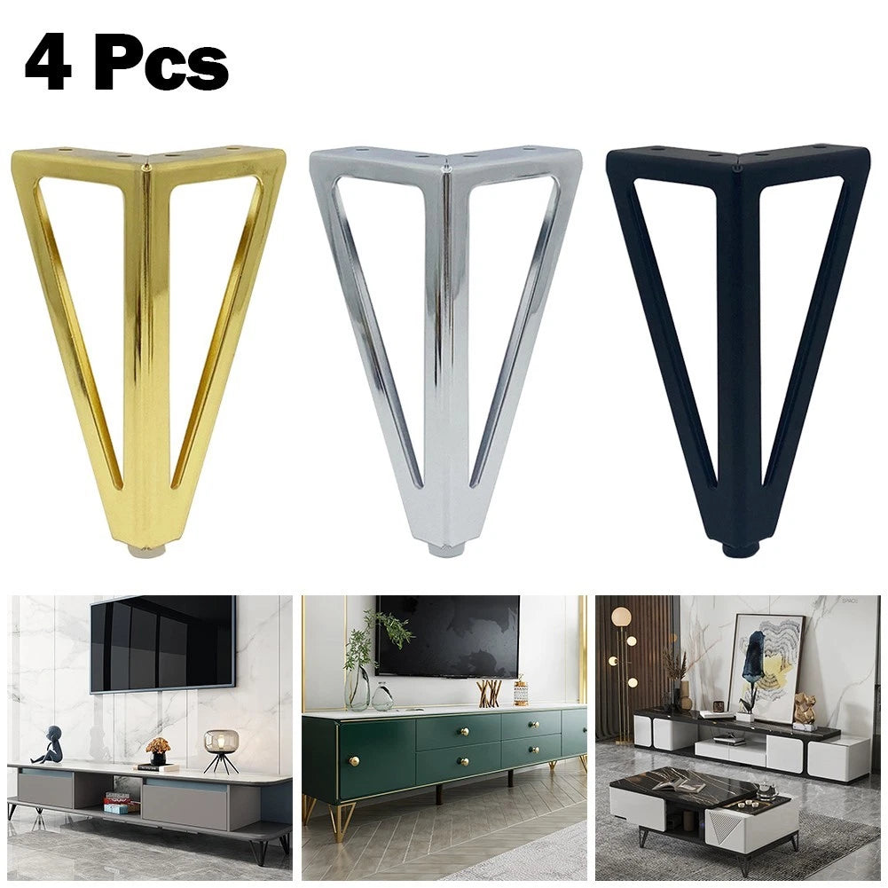 6-Inch Replacement Furniture Legs with Triangular Design for Stability