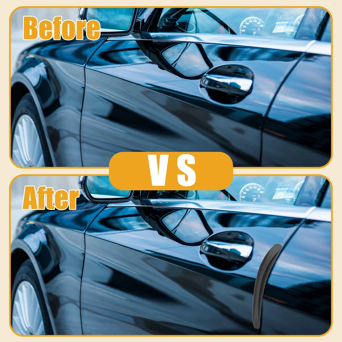 2pcs Car Bumper Guard Strips for Universal Fit (40cm, Carbon Fiber)