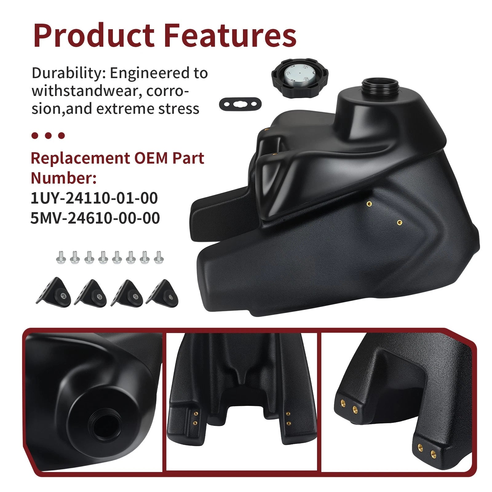 Fuel Gas Tank for Yamaha Warrior YFM 350 (1987–2004) #1UY-24110-01-00 #5MV-24610-00-00