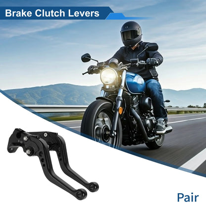 Adjustable Short Brake Clutch Lever Set for Buell XB12R (2009) Black
