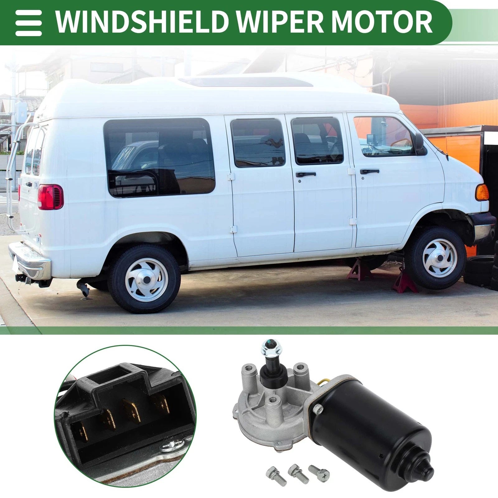 Front Windshield Wiper Motor Replacement for Dodge Ram 1500 2500 (1999–2003)