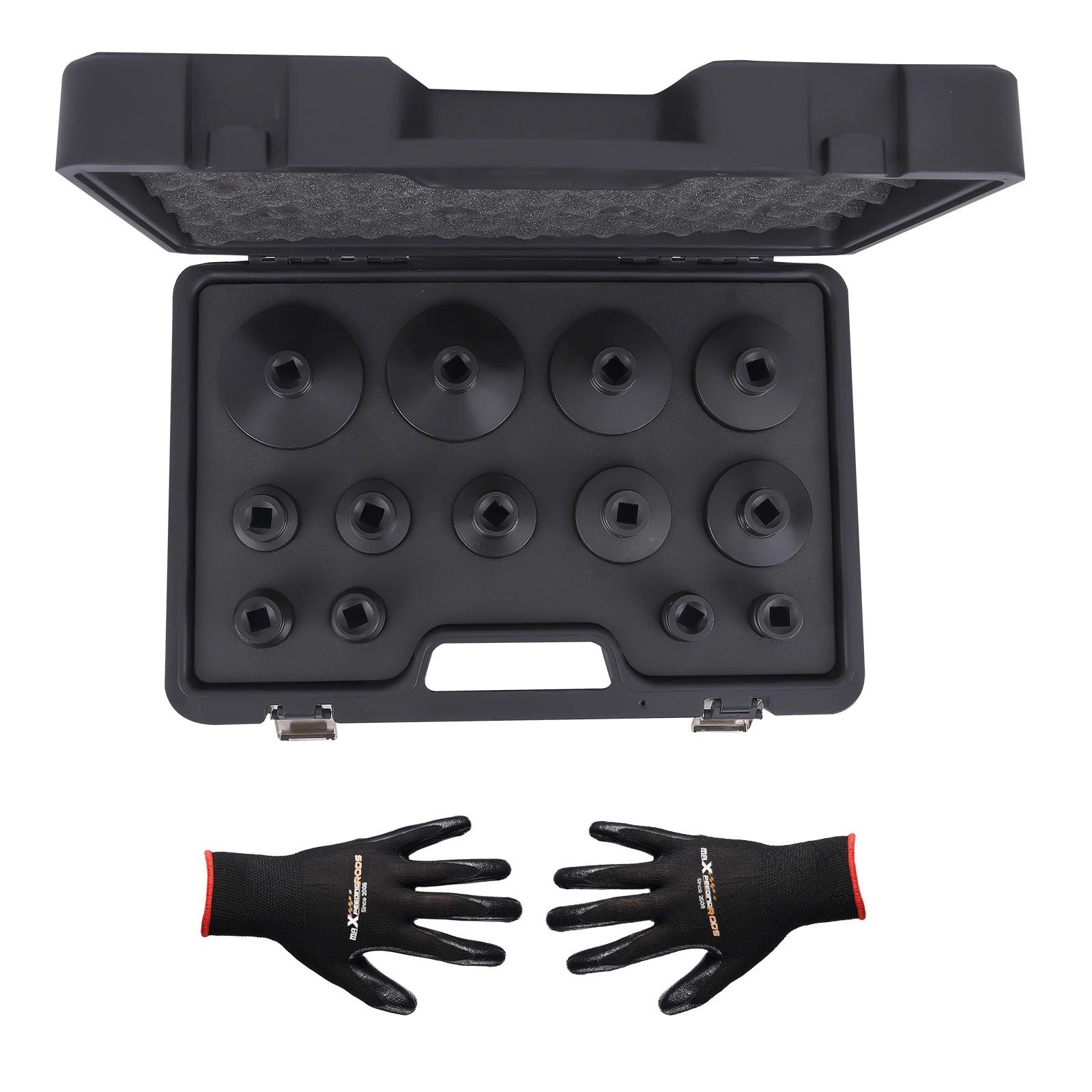 13pc 1/2" Dr Grooved Lock Nut Socket Set 60mm Long Deep Internal Teeth 18-80