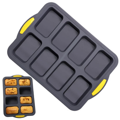 8 Cavities Silicone Loaf Pan with Nonstick Metal Frame for Brownies