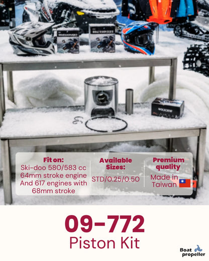 Piston Kit + Ring for Ski Doo Formula MXZ 580/583/617 (09-772-01)