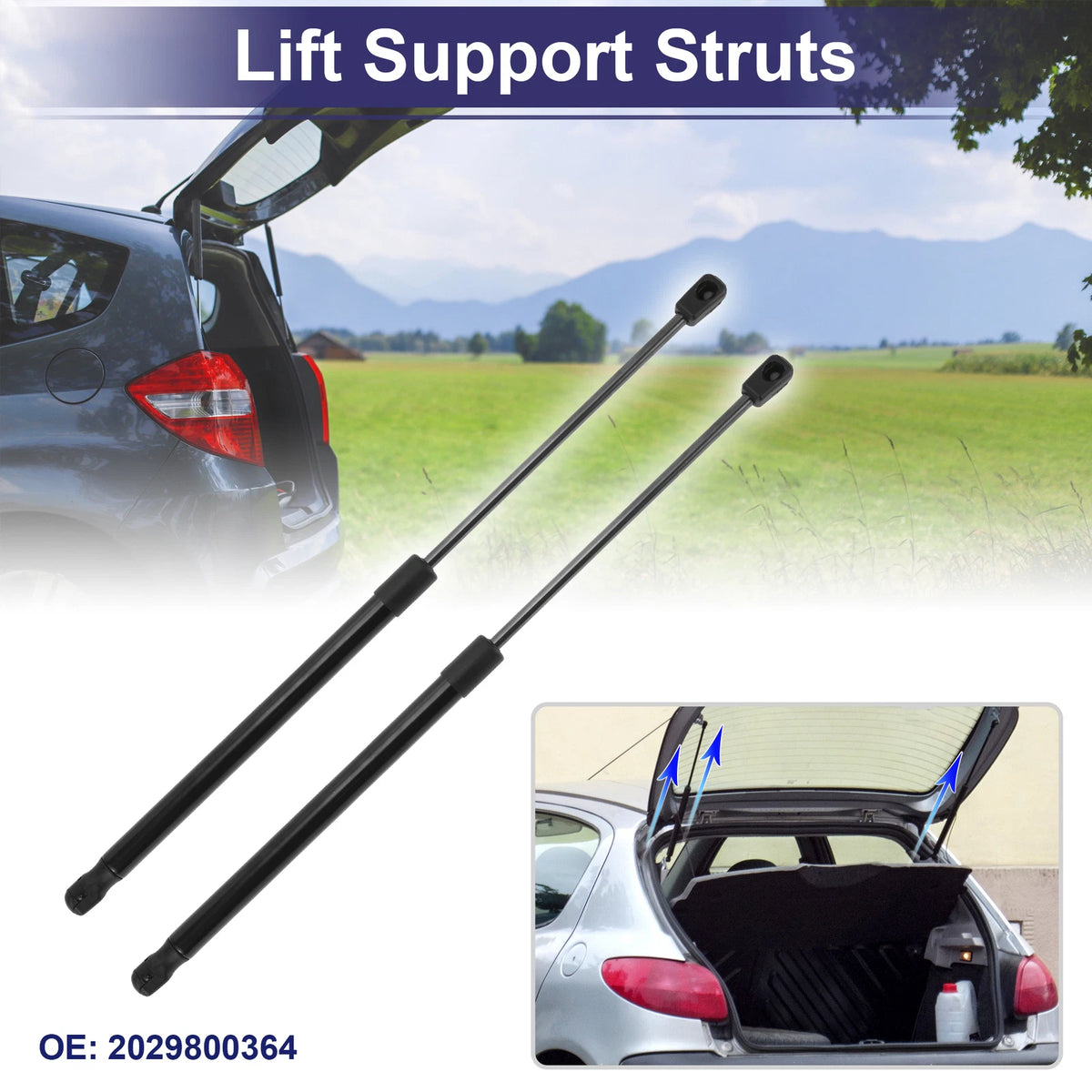 2 Pcs Rear Hatch Lift Support Struts No.2029800364 for Mercedes-Benz C-Class (2015–2021)