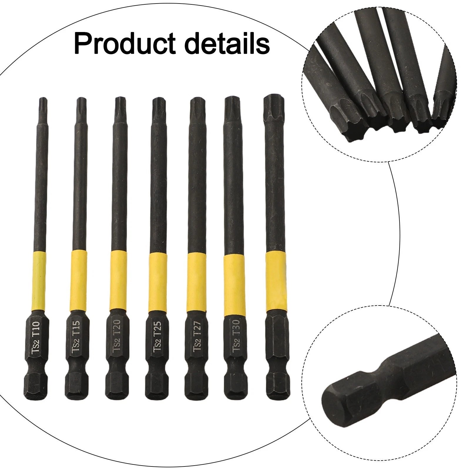 Hex Shank Screwdriver Bits Set of 10 HRC60