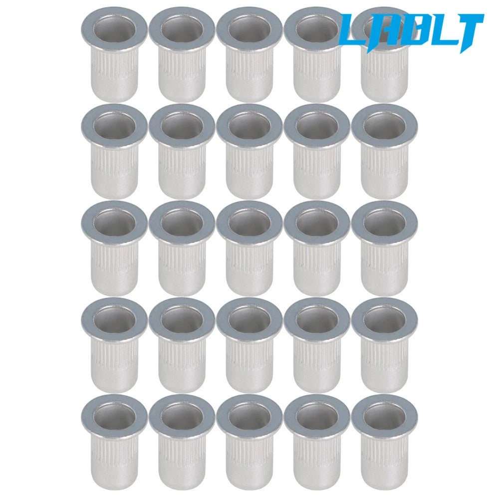 100X M6 6mm Flat Head Aluminum Rivet Nut for Various Applications