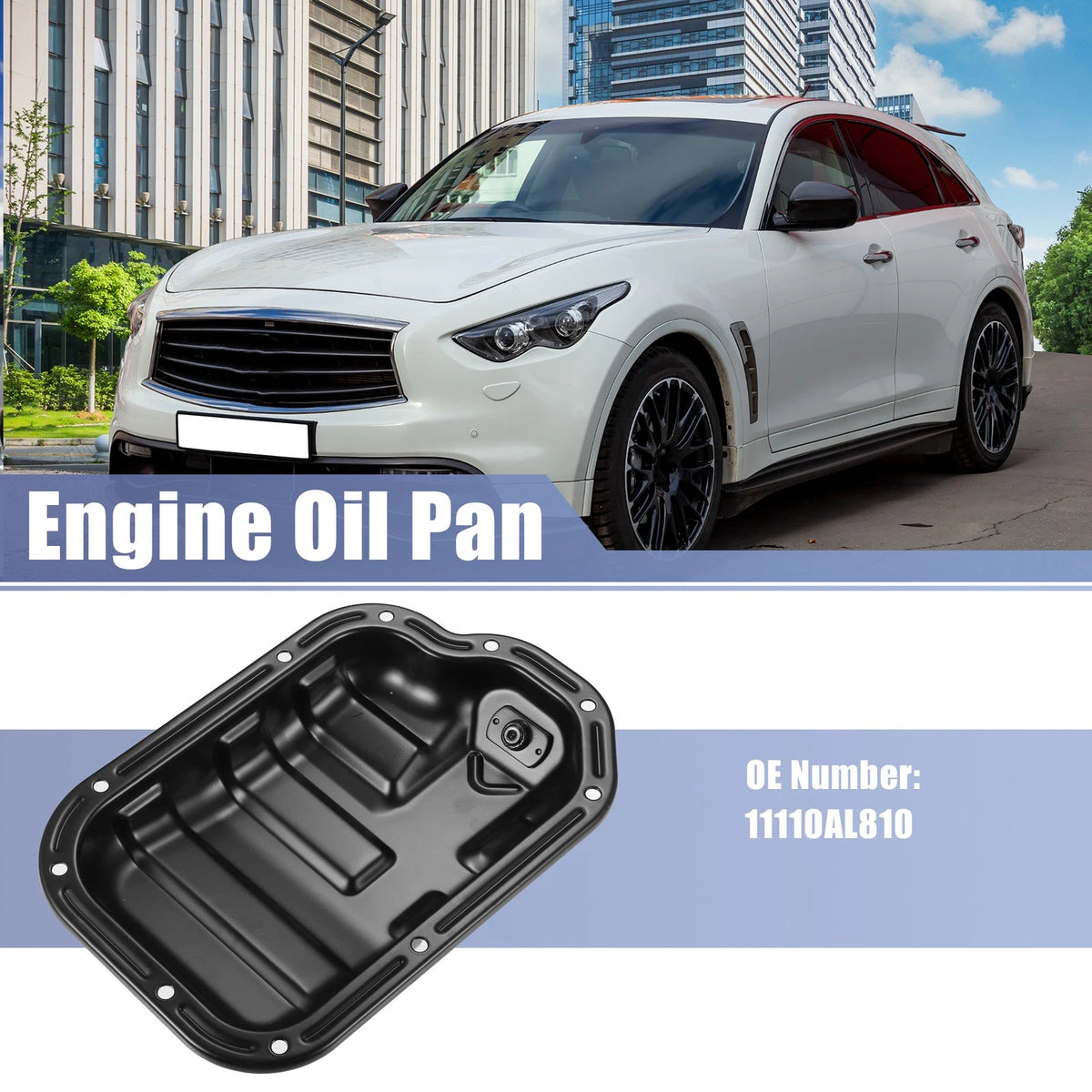 Engine Oil Pan Replacement No. 11110AL810 for Infiniti FX35 (2003–2008) Black