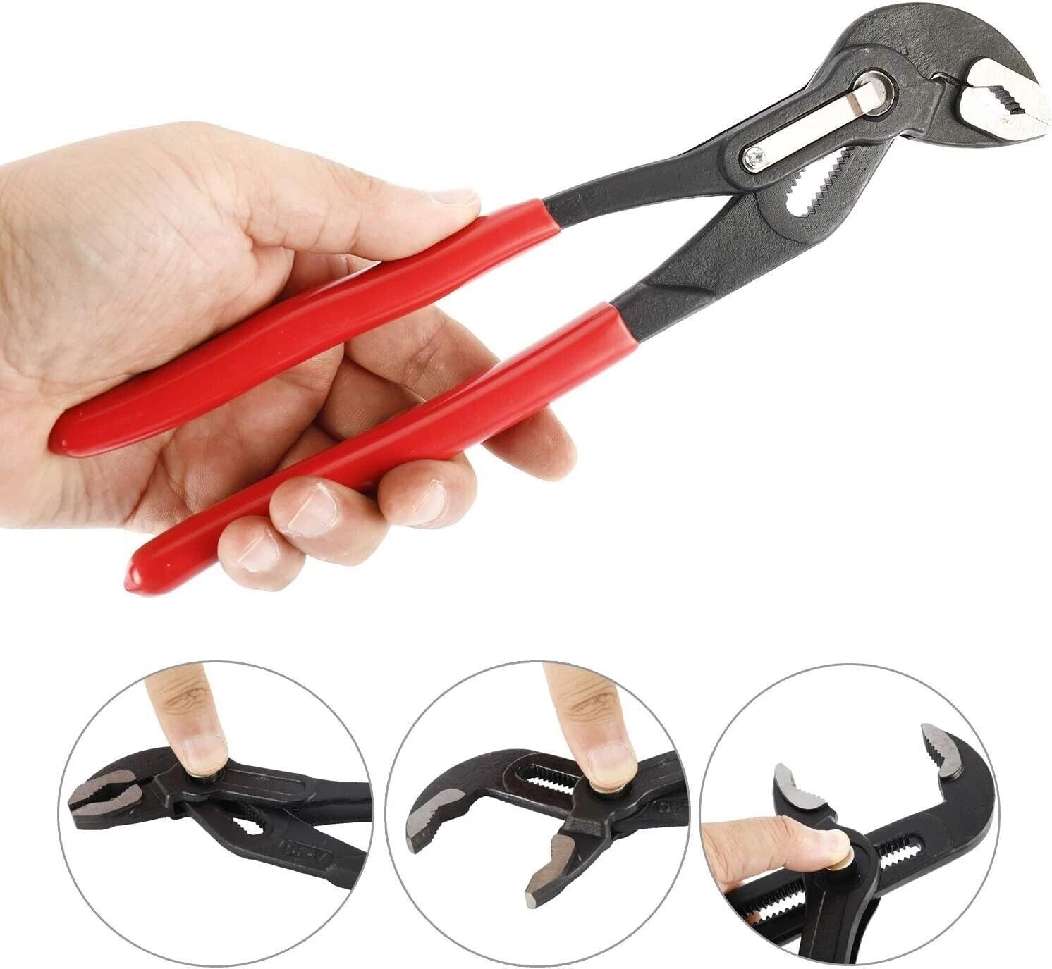 3Pcs Water Pump Pliers Set for Adjustable Slip-Joint Pipe Locking Tool
