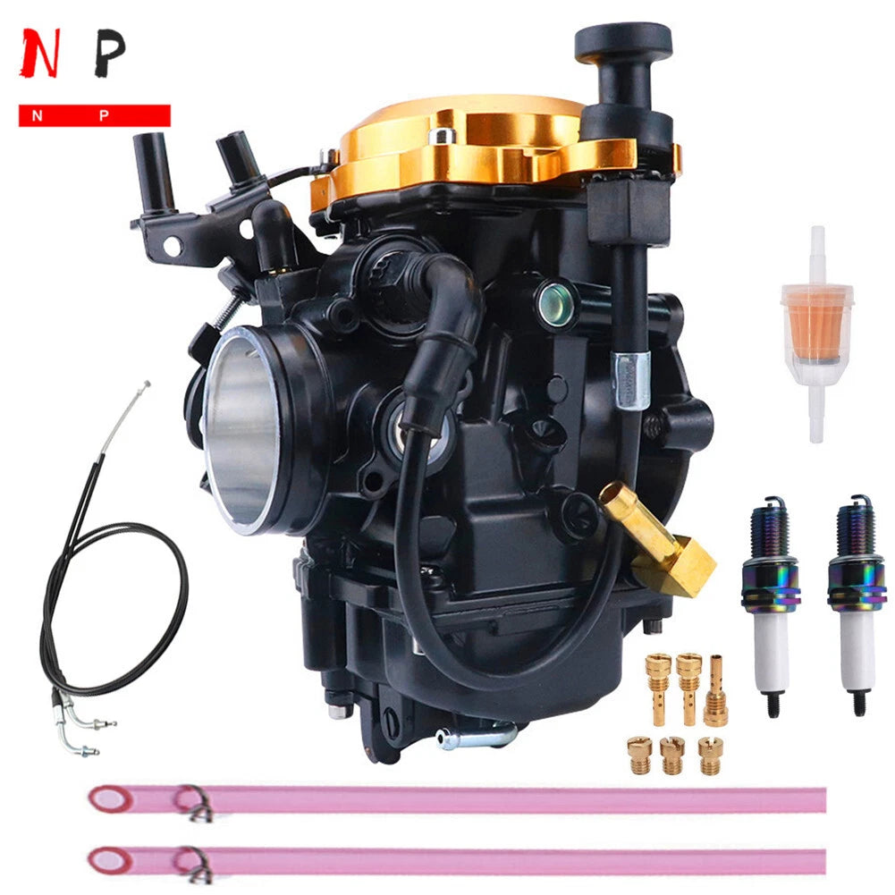 Carburetor + 43'' Throttle Cable for Harley Davidson CV40 Softail Dyna FXR (1990–2006)