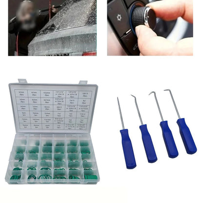 Green O Ring Kit 495 Pieces Nitrile Rubber with 4 Seal Installation Tools