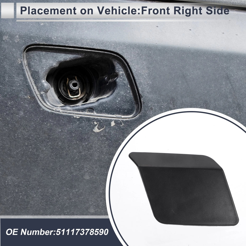 Front Right Headlight Washer Nozzle Cover Cap for BMW X5 Unpainted (2007–2013)