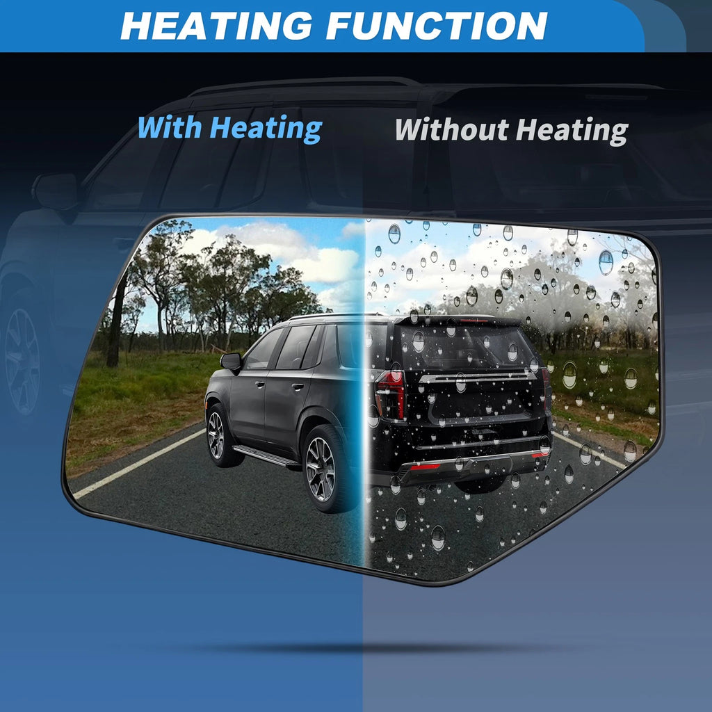 Heated Mirror Glass Left Side Replacement for Chevy Suburban Tahoe (2015–2020)