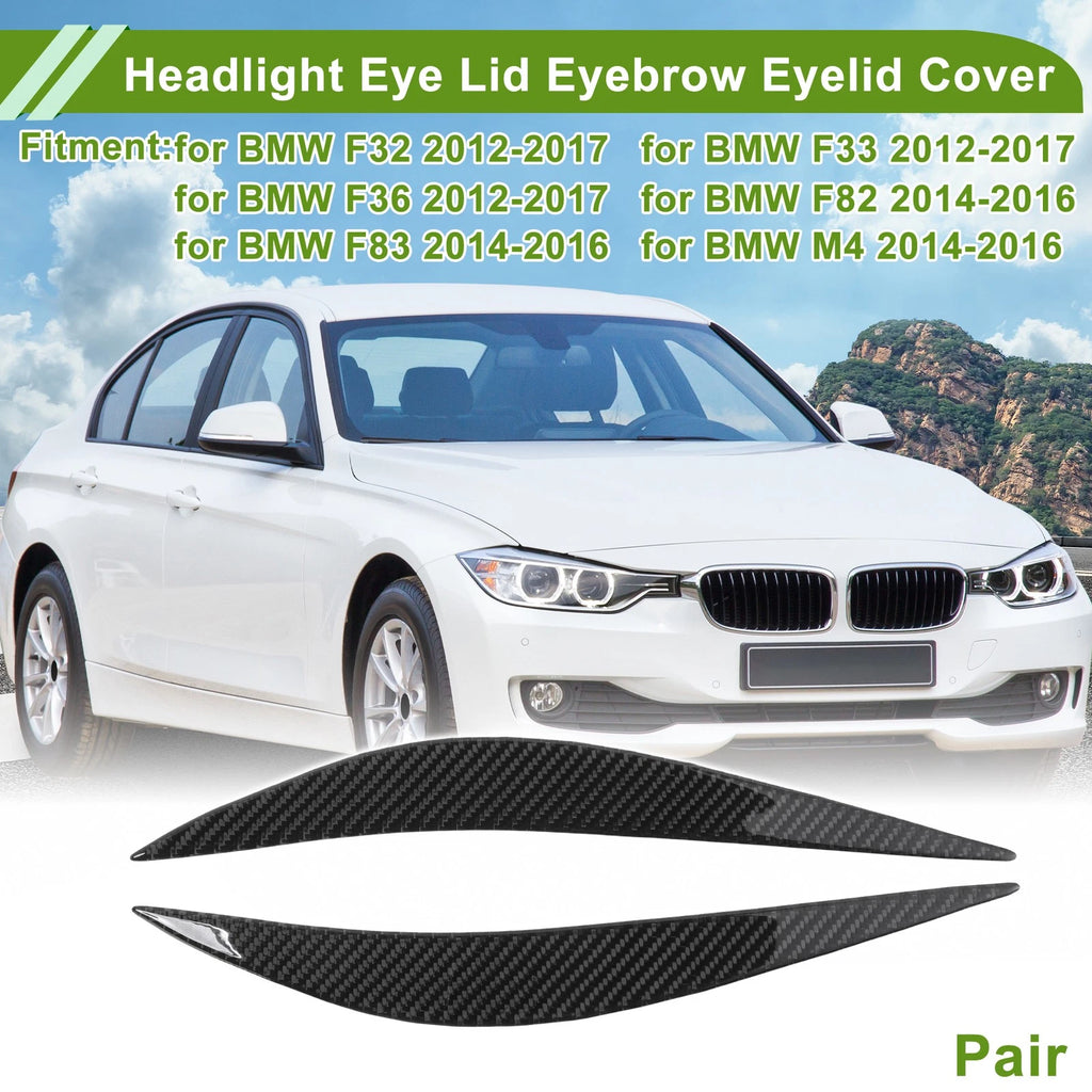 Headlight Eyebrow Cover Replacement for BMW F32 (2012–2017) Carbon Fiber