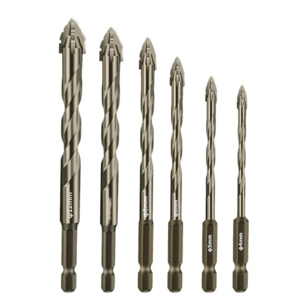 Eccentric 4 Flute Drill Bit Set for Wood, Stone, Brick, Concrete