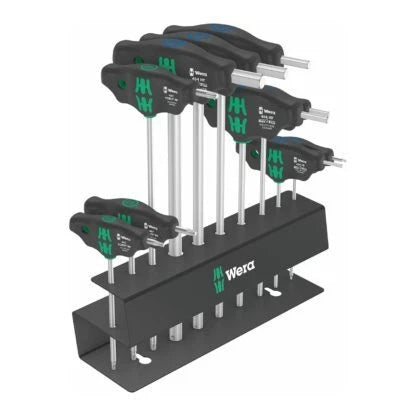 Set of 10 T-Handle Hex-Plus Drivers for Bicycle (Wera 05004174001)