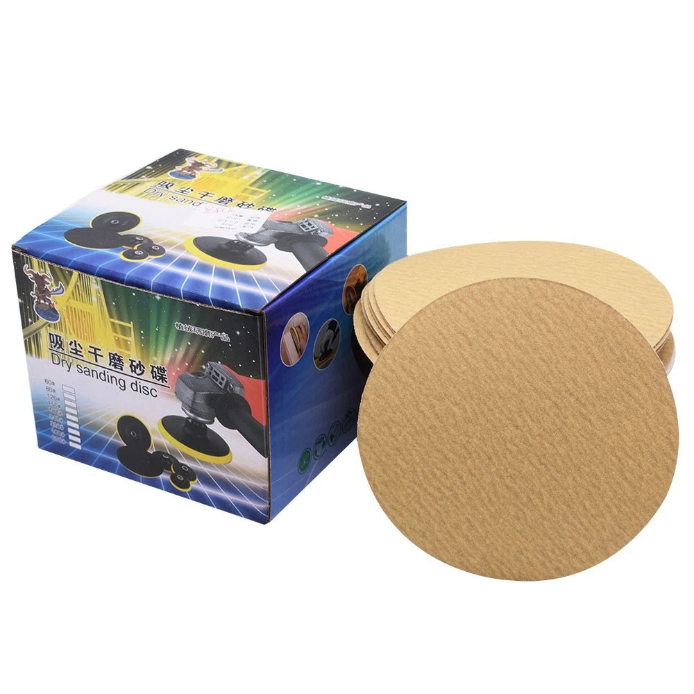 100 Pack 6" 180 Grit No-Hole Hook Loop Sanding Discs