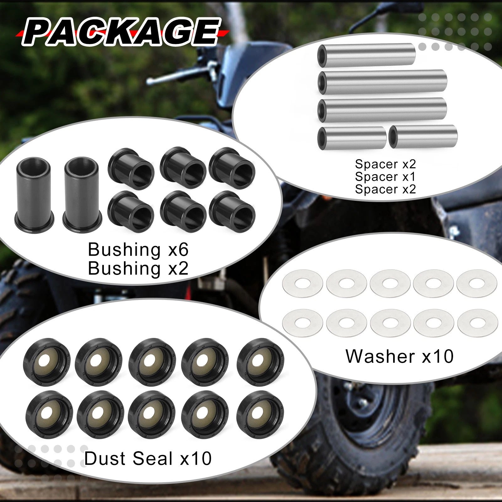 Rear A-Arm Suspension Bushing Kit for Suzuki King Quad 700 (2005–2007)
