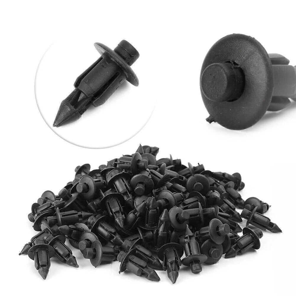 100 Pcs 6mm Plastic Push Rivets Fastener Clips for ATV