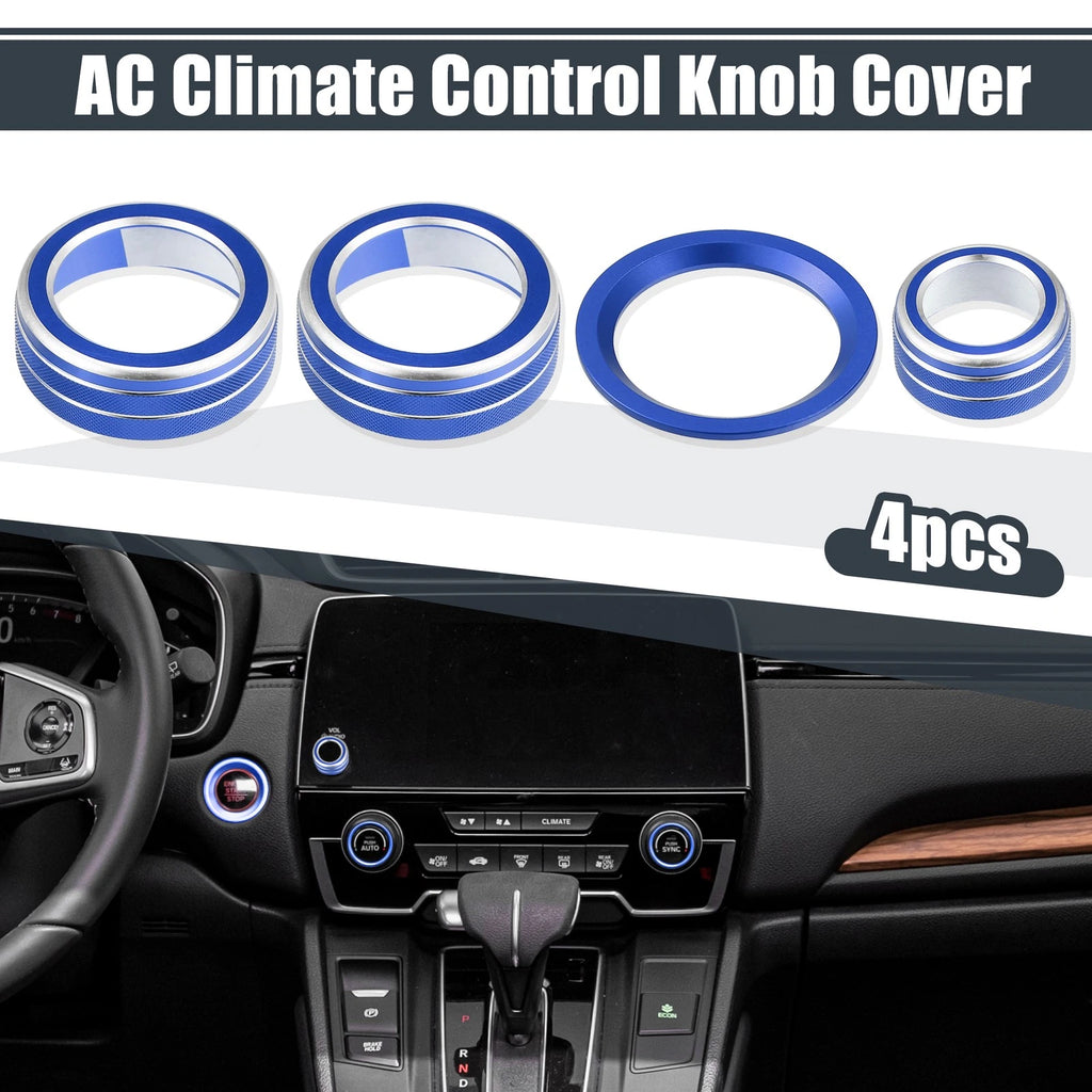 AC Knob Covers Set 4PCS Volume Start Stop Ring for Honda CRV (2017–2021)