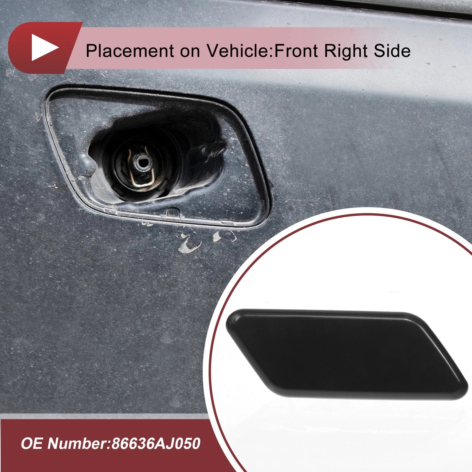 Front Right Washer Nozzle Cover Cap for Subaru Outback (2010–2012)