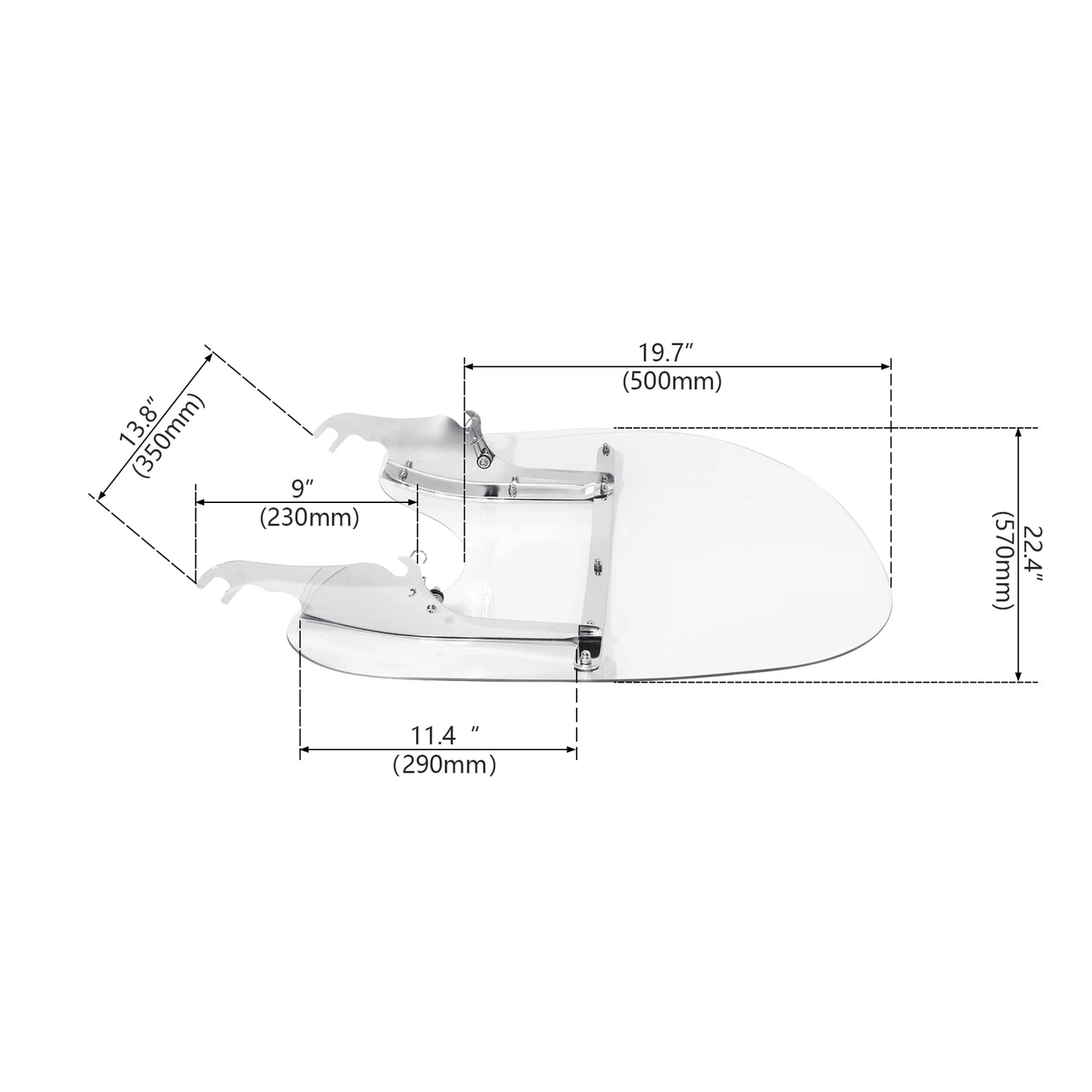 Detachable Windshield for Harley Heritage Softail Classic Fat Boy (2000–2017)