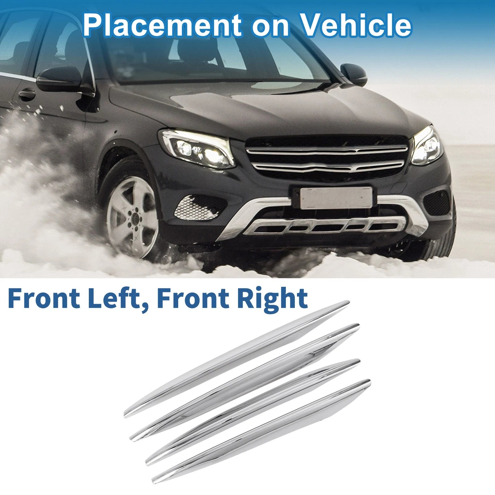 4Pcs Headlight Trim Bezel Front Left Right Replacement for Mercedes-Benz GLC (2016–2022)